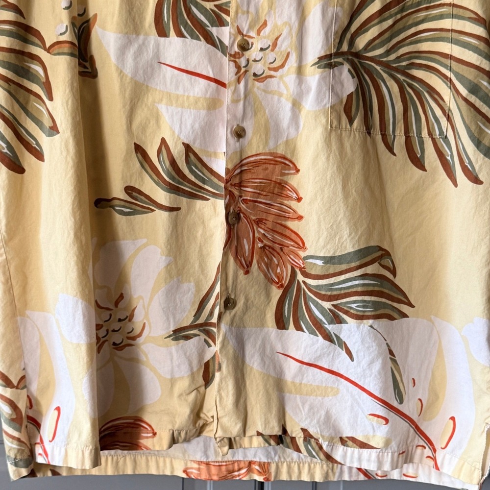 Kahala John Severson Vintage Mens Tropical Floral Hawaiian Shirt, Yellow, L‎ - Picture 5 of 12